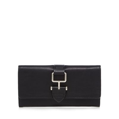 Black buckle detail fold over purse